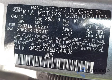 2021 Kia Seltos S z USA, uszkodzony, nr VIN KNDEU2AA8M7149833